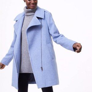 Light Blue Blazer Moto Coat